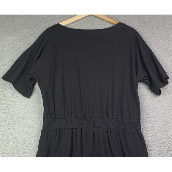 Pact Jumpsuit Womens Size Small Drawstring Waist Short Sleeve Casual Black - Picture 10 of 11
